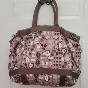 Lesportsac LaFrance Boston Tote 2 Way Fruit Fruit Pattern Tote - Brown and Cream